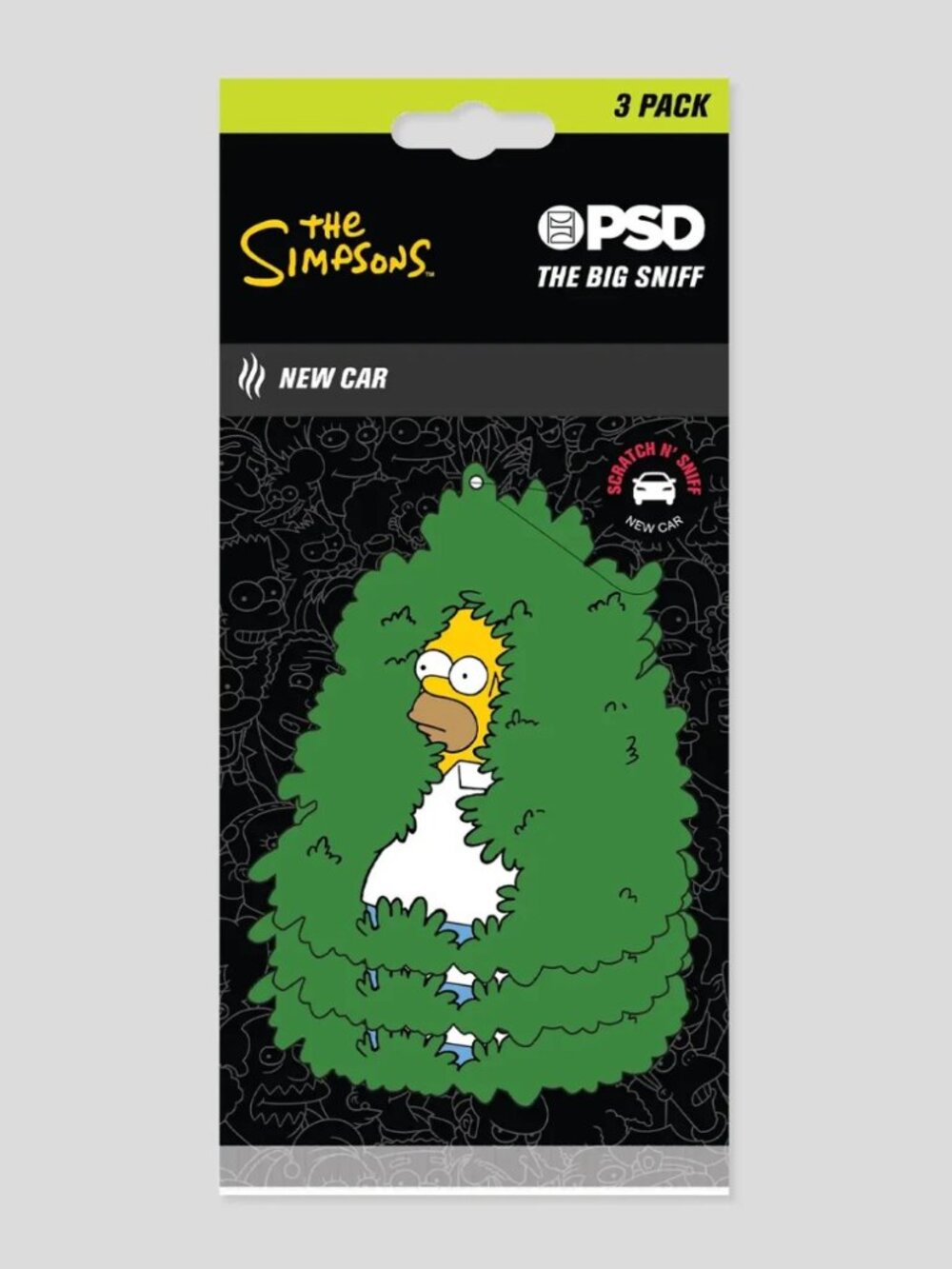 PSD Simpsons 3pc The Big Sniff "Homer's Bush" Car Freshener
